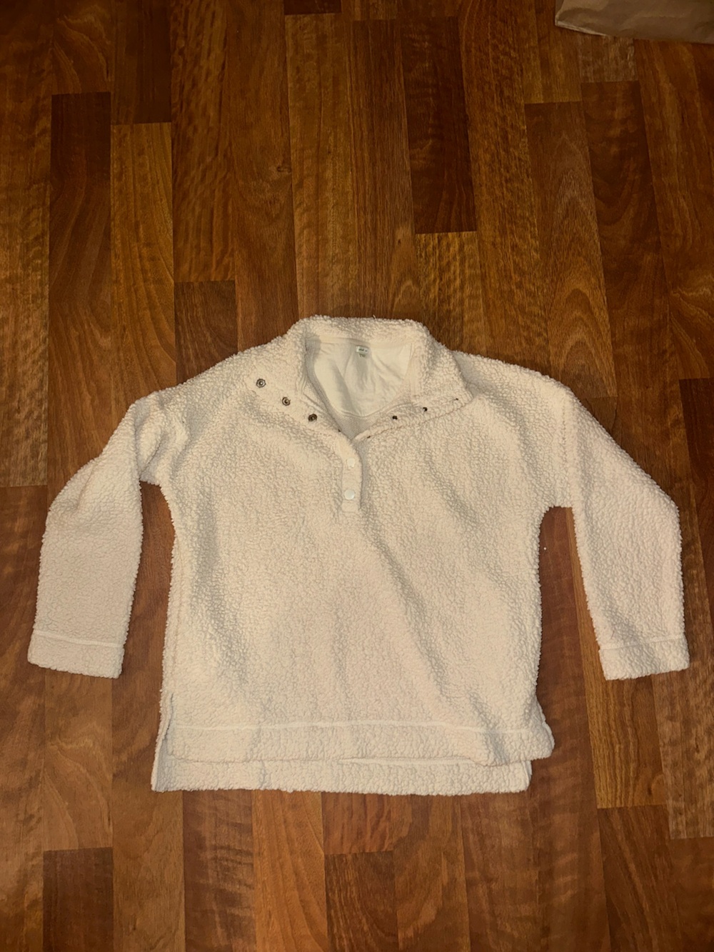 aerie Cream Sherpa Snap-Neck Pullover Jacket